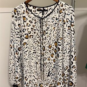White House Black Market Animal Print Blouse
